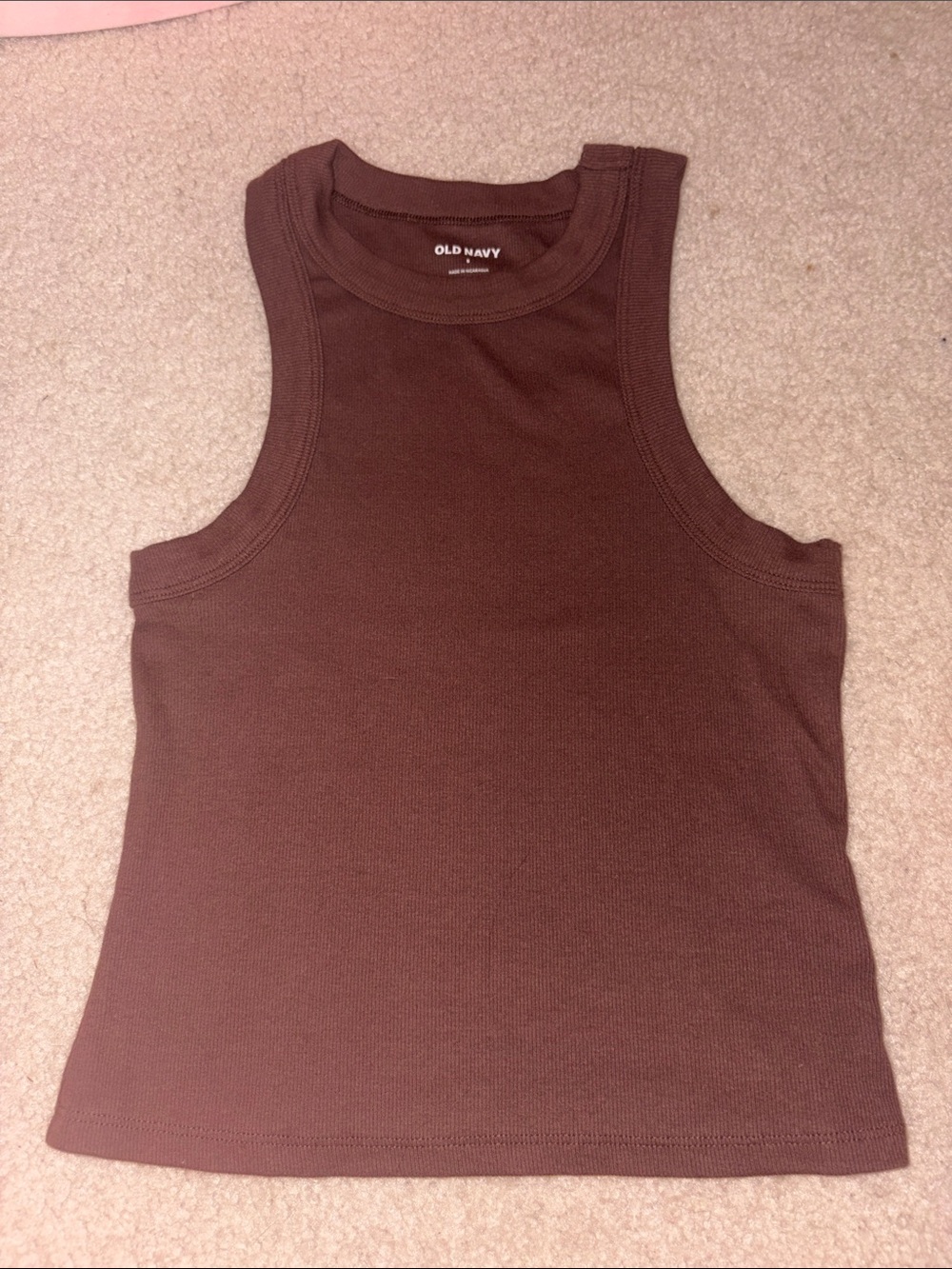 Old Navy Brown Ribbed Scoop Neck Tank